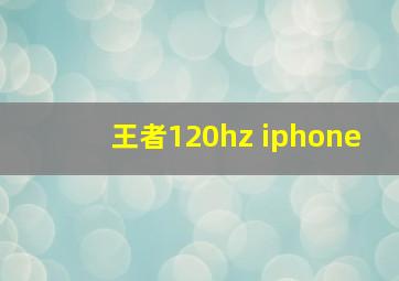 王者120hz iphone